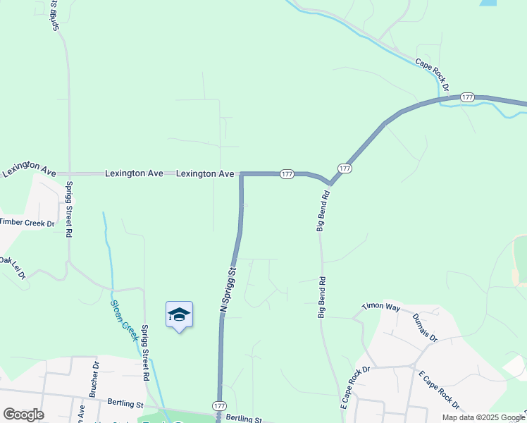 map of restaurants, bars, coffee shops, grocery stores, and more near 2070 North Sprigg Street in Cape Girardeau