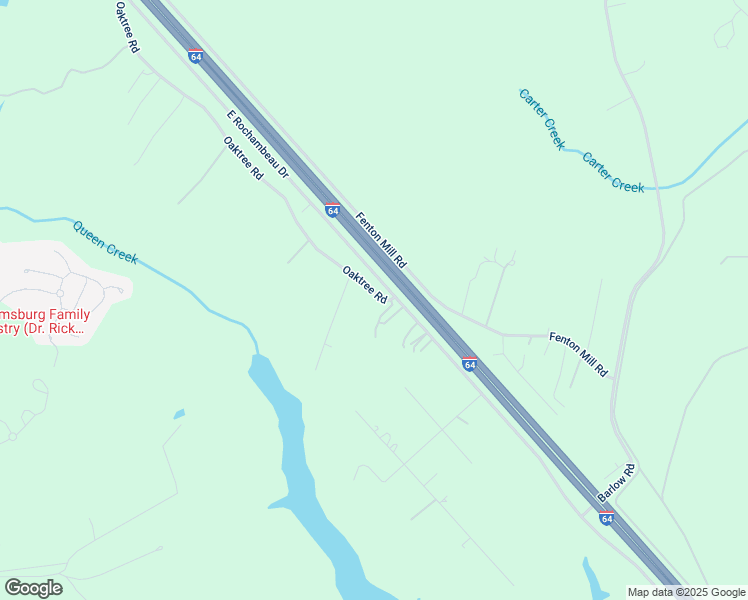 map of restaurants, bars, coffee shops, grocery stores, and more near 105 Oaktree Road in Williamsburg