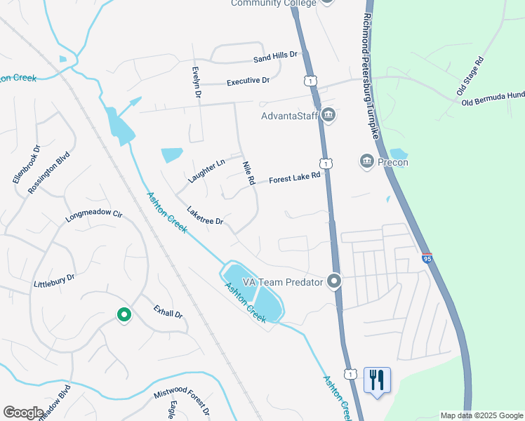 map of restaurants, bars, coffee shops, grocery stores, and more near 13731 Nile Road in Chester