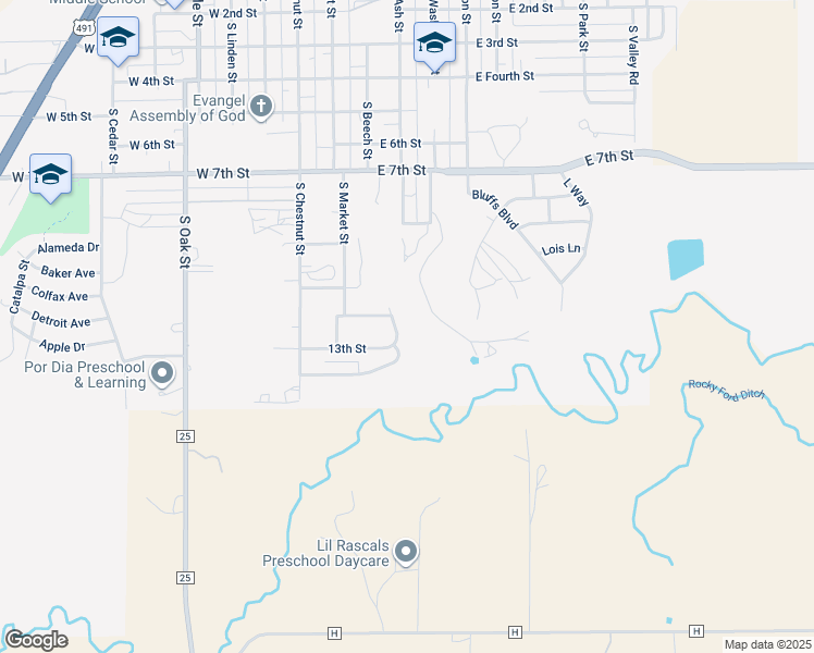 map of restaurants, bars, coffee shops, grocery stores, and more near 1260 South Madison Street in Cortez