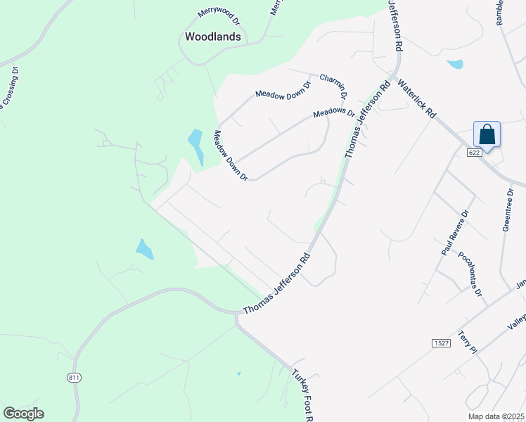map of restaurants, bars, coffee shops, grocery stores, and more near 119 Brook Ridge Place in Forest