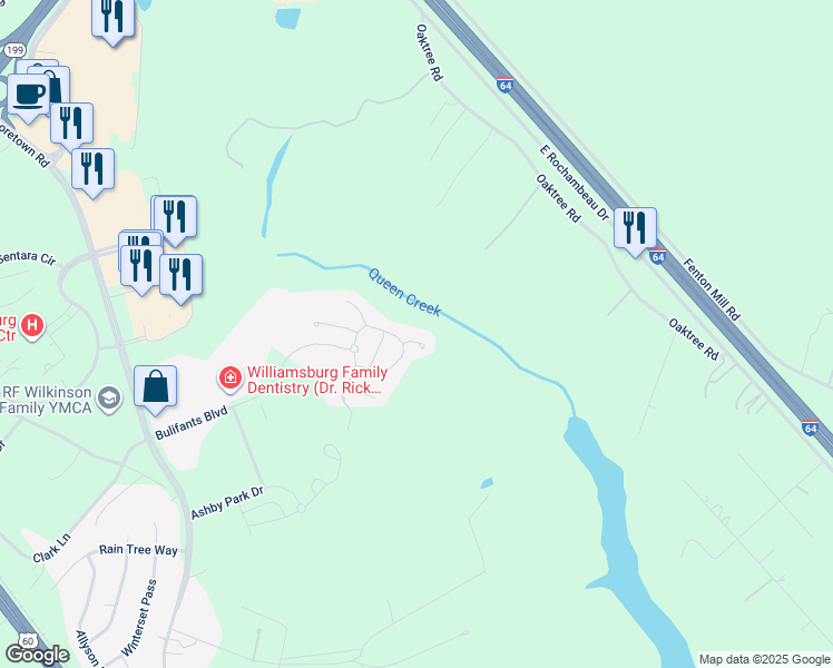 map of restaurants, bars, coffee shops, grocery stores, and more near in Williamsburg