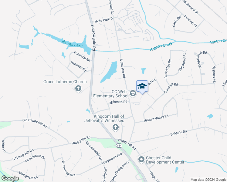 map of restaurants, bars, coffee shops, grocery stores, and more near 4324 Grantshire Road in Chester