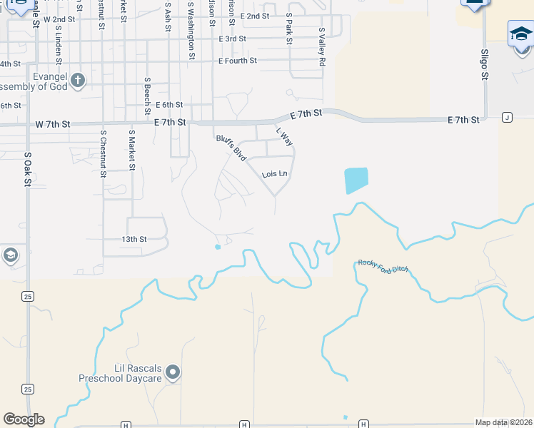 map of restaurants, bars, coffee shops, grocery stores, and more near 1132 Bluffs Boulevard in Cortez