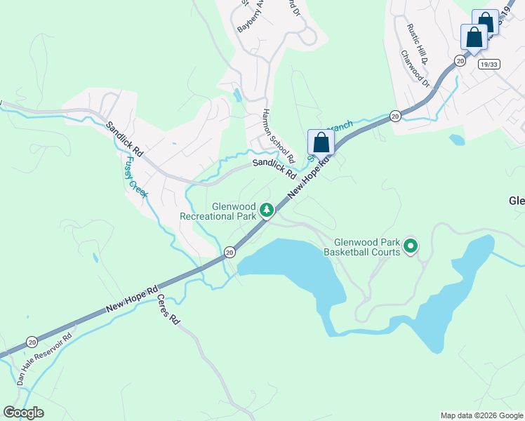 map of restaurants, bars, coffee shops, grocery stores, and more near New Hope Road in Bluefield