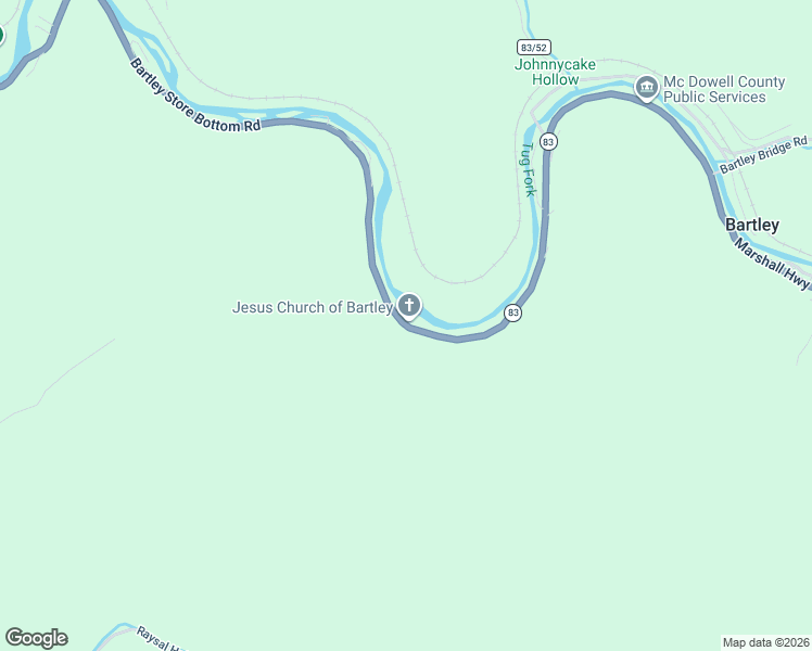 map of restaurants, bars, coffee shops, grocery stores, and more near Bartley Store Bottom Rd in McDowell