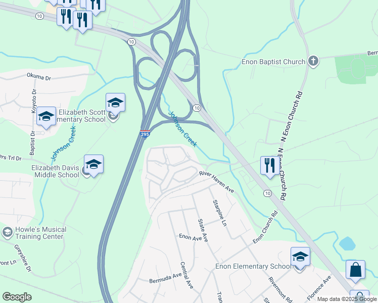 map of restaurants, bars, coffee shops, grocery stores, and more near 13701 River Tree Court in Chester
