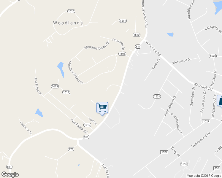 map of restaurants, bars, coffee shops, grocery stores, and more near 104 Field Brook Place in Forest