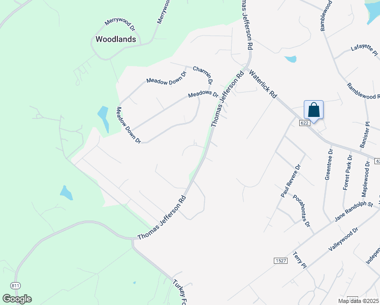 map of restaurants, bars, coffee shops, grocery stores, and more near 104 Field Brook Place in Forest