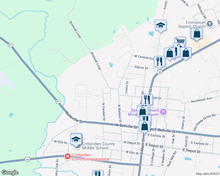 map of restaurants, bars, coffee shops, grocery stores, and more near 230 Crooked Creek Road in Marion
