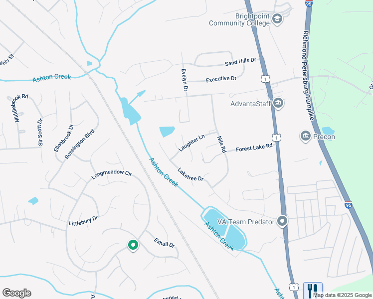 map of restaurants, bars, coffee shops, grocery stores, and more near 2901 Laughter Lane in Chester