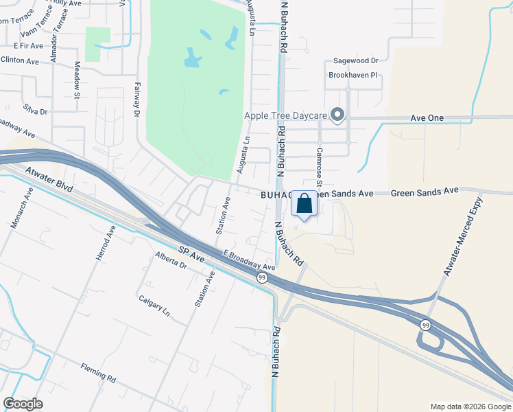 map of restaurants, bars, coffee shops, grocery stores, and more near 1860 Green Sands Avenue in Atwater