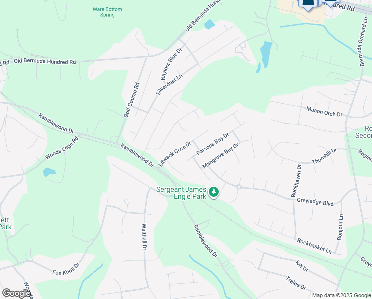 map of restaurants, bars, coffee shops, grocery stores, and more near 13900 Parsons Bay Drive in Chester