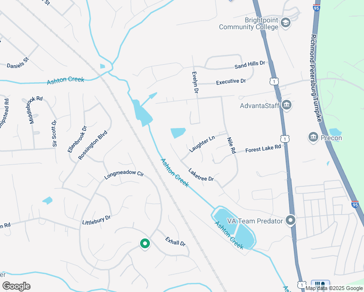 map of restaurants, bars, coffee shops, grocery stores, and more near 13506 Laughter Court in Chester