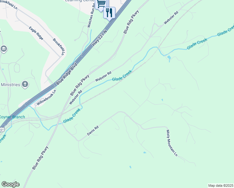map of restaurants, bars, coffee shops, grocery stores, and more near 145 Buck Lane in Roanoke