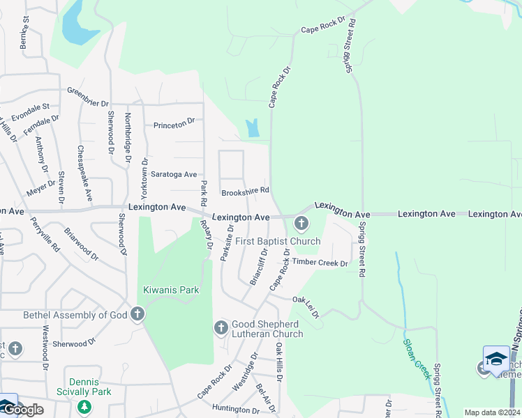 map of restaurants, bars, coffee shops, grocery stores, and more near 1310 Lexington Avenue in Cape Girardeau