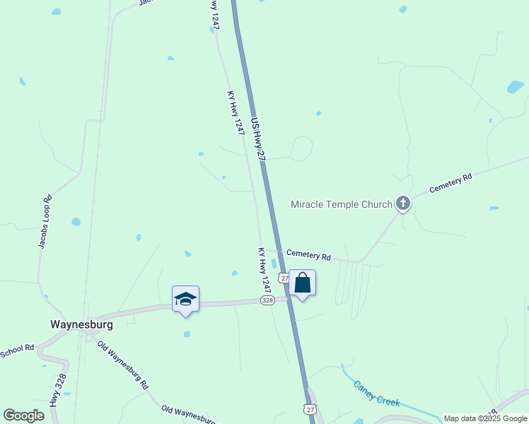 map of restaurants, bars, coffee shops, grocery stores, and more near 13825 U.S. 27 in Waynesburg