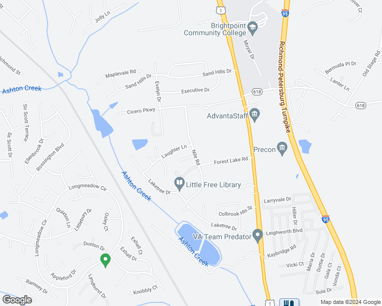map of restaurants, bars, coffee shops, grocery stores, and more near 2800 Feddo Court in Chester