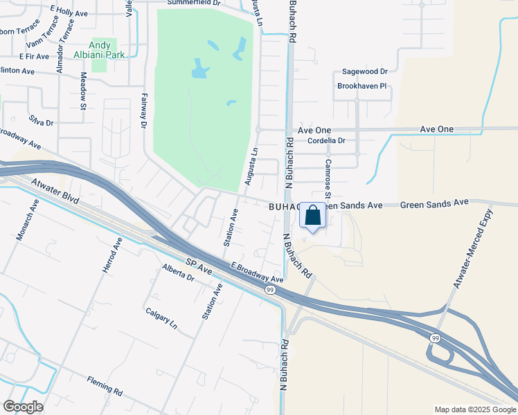 map of restaurants, bars, coffee shops, grocery stores, and more near 1860 Green Sands Avenue in Atwater