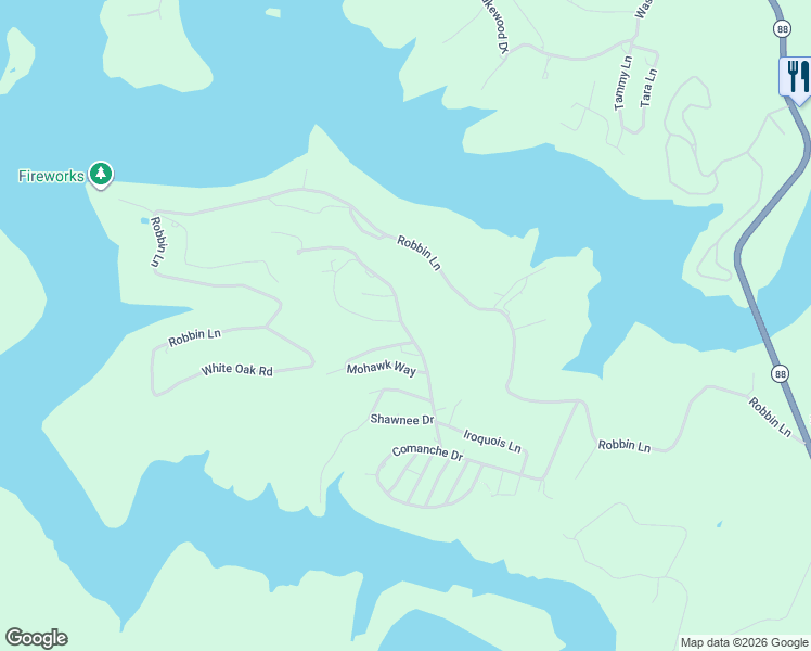 map of restaurants, bars, coffee shops, grocery stores, and more near Cherokee Rd in Cub Run