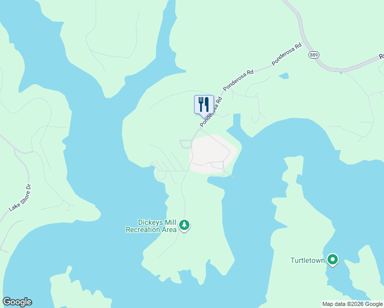 map of restaurants, bars, coffee shops, grocery stores, and more near 740 Ponderosa Road in Clarkson