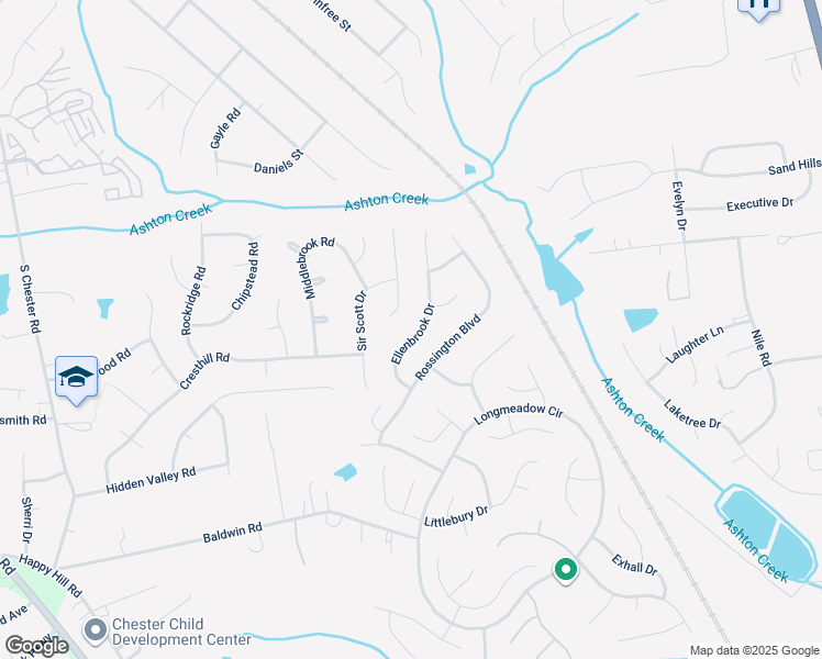 map of restaurants, bars, coffee shops, grocery stores, and more near 3418 Ellenbrook Drive in Chester