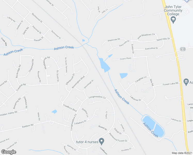 map of restaurants, bars, coffee shops, grocery stores, and more near 13100 Stockleigh Drive in Chester