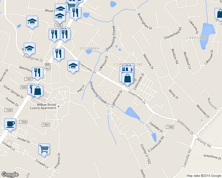 map of restaurants, bars, coffee shops, grocery stores, and more near 24 Blackberry Court in Lynchburg