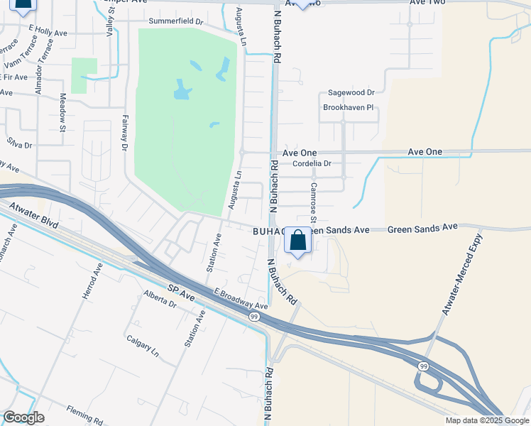 map of restaurants, bars, coffee shops, grocery stores, and more near 1330 Edgewood Court in Atwater