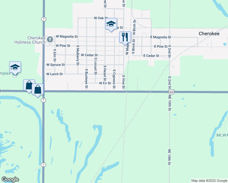 map of restaurants, bars, coffee shops, grocery stores, and more near 154 East U.s. 400 in Cherokee