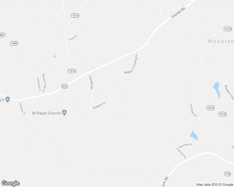 map of restaurants, bars, coffee shops, grocery stores, and more near 1001 Brandy Springs Court in Forest