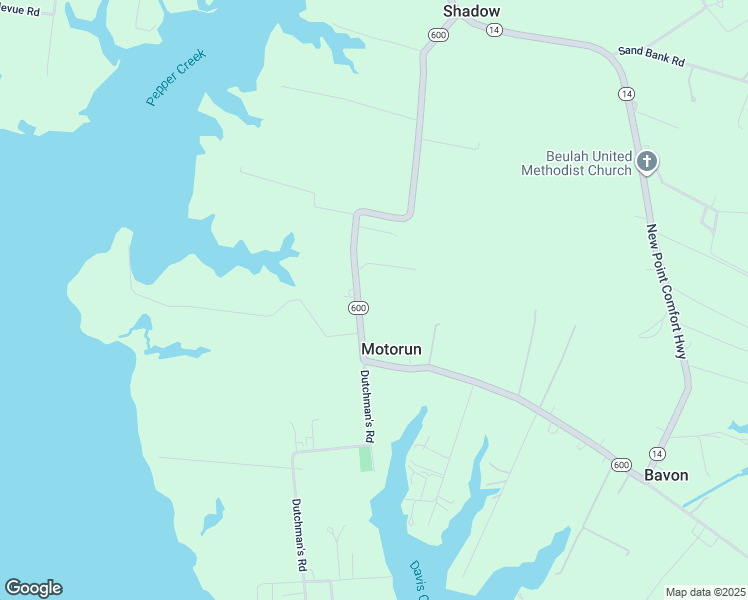 map of restaurants, bars, coffee shops, grocery stores, and more near 799 Circle Drive in Mathews County