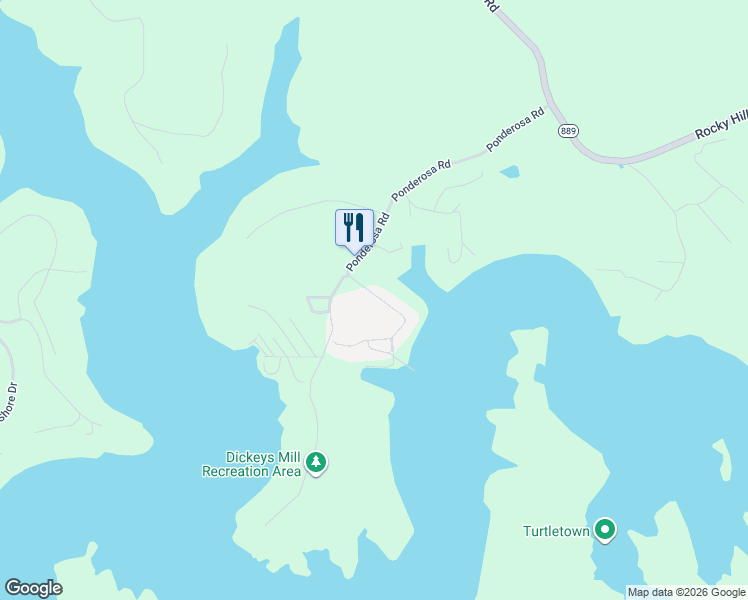 map of restaurants, bars, coffee shops, grocery stores, and more near 740 Ponderosa Road in Clarkson