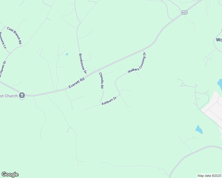 map of restaurants, bars, coffee shops, grocery stores, and more near 1433 Walkers Crossing Drive in Forest