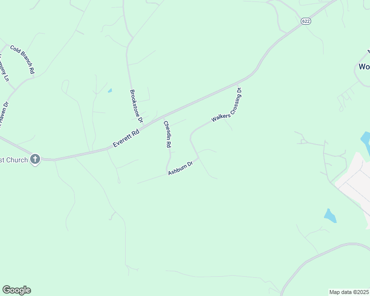 map of restaurants, bars, coffee shops, grocery stores, and more near 1433 Walkers Crossing Drive in Forest