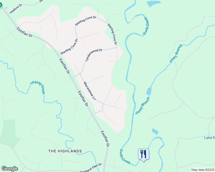 map of restaurants, bars, coffee shops, grocery stores, and more near 8212 Macandrew Place in Chesterfield