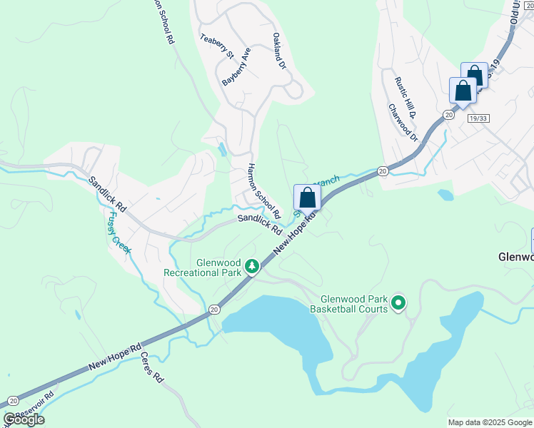 map of restaurants, bars, coffee shops, grocery stores, and more near 3152 Harmon School Rd in Princeton