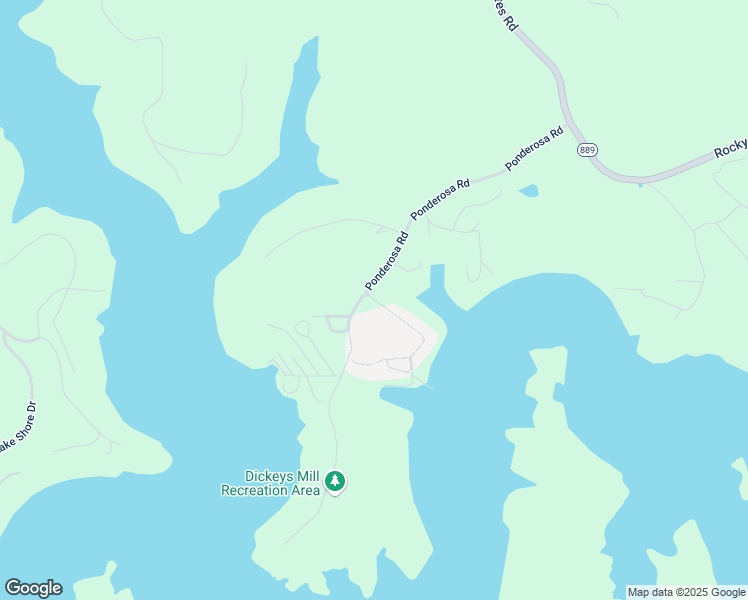 map of restaurants, bars, coffee shops, grocery stores, and more near Ponderosa Road in Clarkson