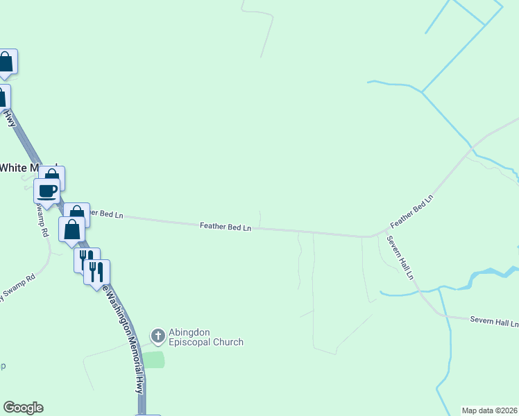 map of restaurants, bars, coffee shops, grocery stores, and more near 7219 Feather Bed Lane in Gloucester