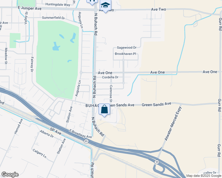 map of restaurants, bars, coffee shops, grocery stores, and more near 1943 Faxon Drive in Atwater