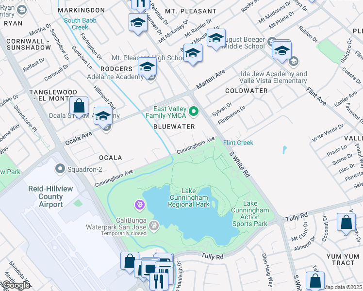 map of restaurants, bars, coffee shops, grocery stores, and more near 2041 Cove Court in San Jose