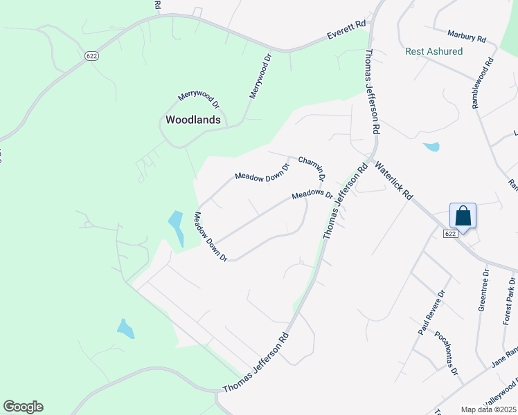 map of restaurants, bars, coffee shops, grocery stores, and more near 101 Summit Pl in Forest