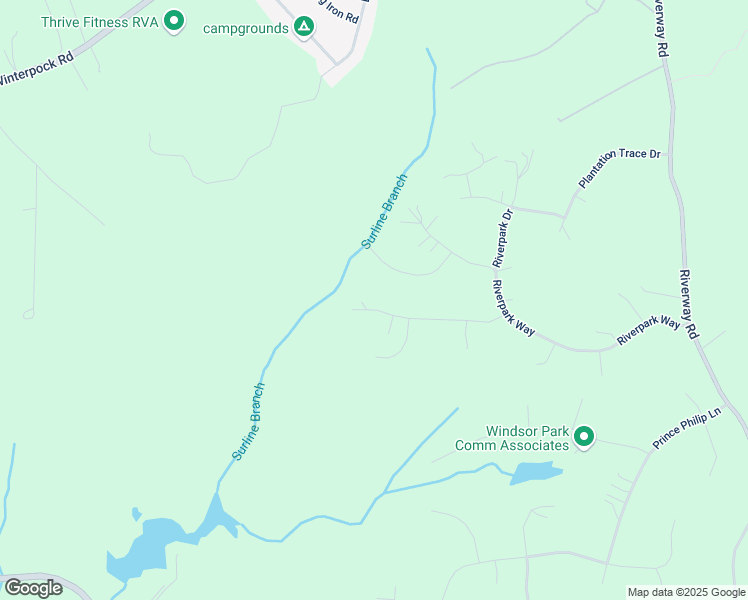 map of restaurants, bars, coffee shops, grocery stores, and more near 12020 Southern Points Drive in Chesterfield
