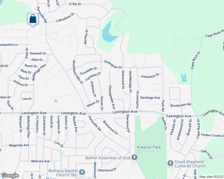 map of restaurants, bars, coffee shops, grocery stores, and more near 1748 Delaware Place in Cape Girardeau