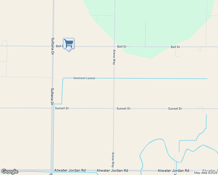 map of restaurants, bars, coffee shops, grocery stores, and more near 3705 Arena Way in Atwater