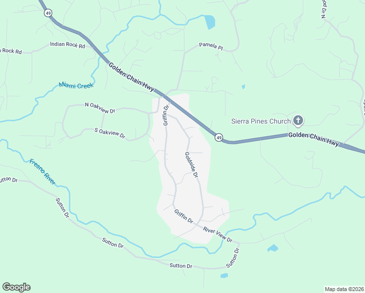 map of restaurants, bars, coffee shops, grocery stores, and more near 40728 Goldside Drive in Oakhurst