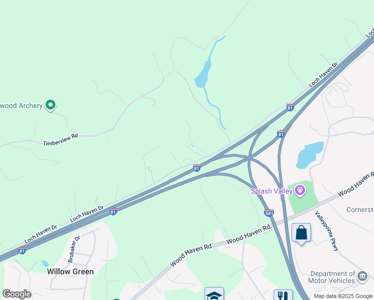 map of restaurants, bars, coffee shops, grocery stores, and more near 2608 Loch Haven Drive in Roanoke