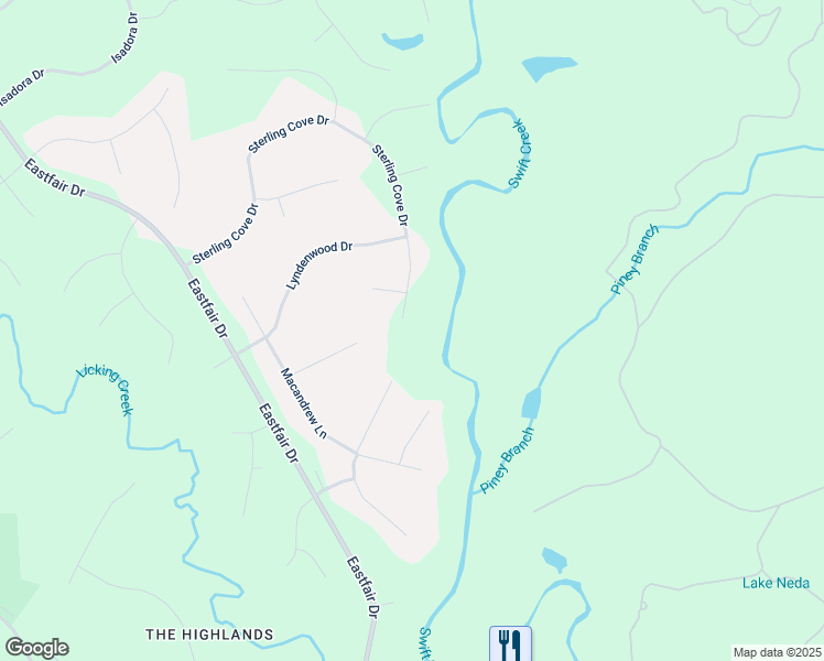 map of restaurants, bars, coffee shops, grocery stores, and more near 10600 Sterling Cove Drive in Chesterfield