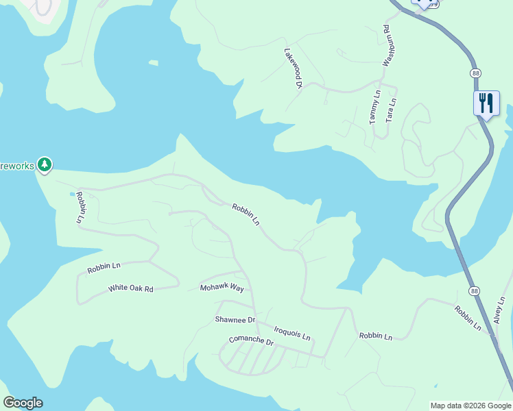 map of restaurants, bars, coffee shops, grocery stores, and more near 978-1298 Robbin Lane in Cub Run
