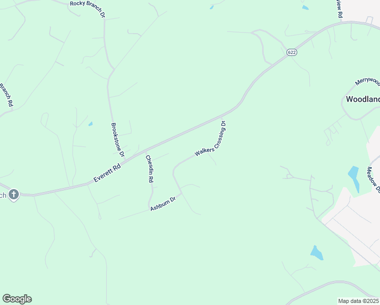 map of restaurants, bars, coffee shops, grocery stores, and more near 1285 Walkers Crossing Drive in Forest